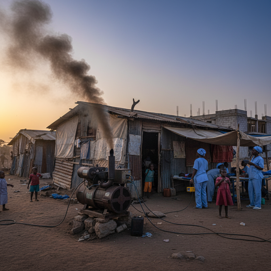 Traditional temporary aid approach with diesel generators and short-term solutions